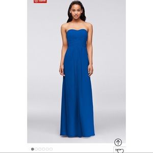 David’s Bridal strapless bridesmaid dress F15555